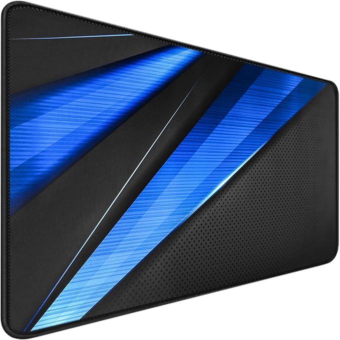 Desk Pad, Large Gaming Mouse Pad,Extended Keyboard Mouse Mat Desk Pad with Non-Slip Rubber Base & Stitched Edge for Computers Laptop Desk Home Office Accessories,Black Blue