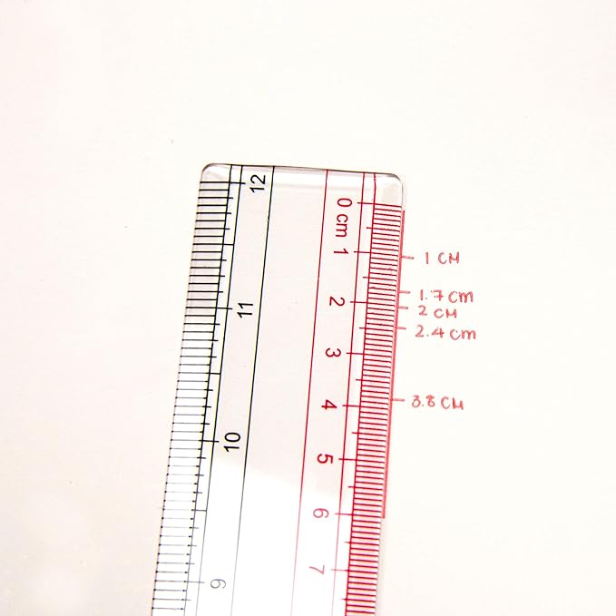 BAZIC Plastic Clear Ruler 12" (30cm), Inches Centimeter Metric Measuring Drafting Rulers, for Students School Supplies, 24-Pack