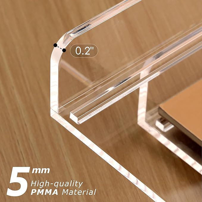 SANRUI 4 Tier Stackable Paper Letter Tray, Acrylic Vertical File Tray A4 Desk Organizer and Accessories Sorter Trays, Clear Workspace Office Supplies Organizers,12inx9.25inx6.6in