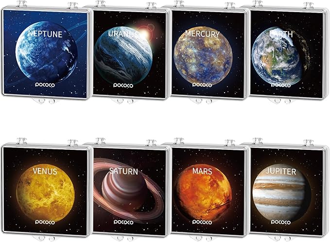 POCOCO Immersive Planet Series Galaxy Star Projector Night Light Discs: Realistic Galaxy Patterns, 5K Ultra HD, 96% Light Transmission, High Brightness - 8-Piece Pack (Projector Not Included)