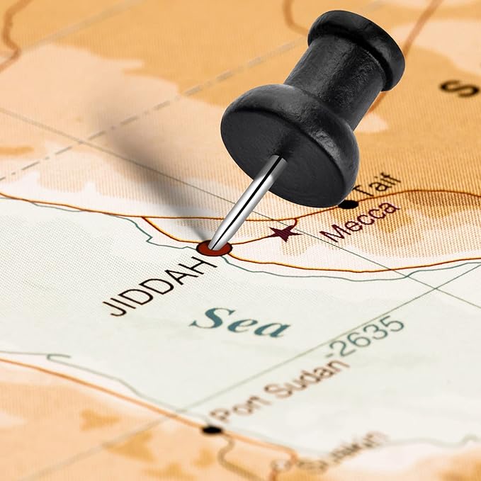 40Pcs Wood Push Pins, Decorative Thumb Tacks, Wooden Pins and Tacks, Cork Board Thumbtacks, Cute Thumbtack for Wall and Bulletin Board, Map Pins