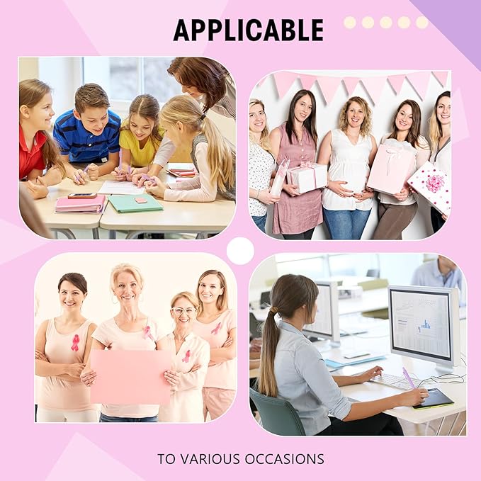 Fulmoon 50 Pcs Ballpoint Pens Bulk Retractable Comfortable Writing Pens Cute Back to School Supplies in Medium Point 1.0 mm for Teacher Student Bridal Shower Baby Shower (Light Purple)