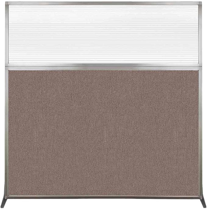 Versare Hush Screen Portable Room Divider | Workstation Wall Divider | Freestanding Privacy Hush Panels | Clear Fluted Windows | Fabric Office Divider Screen | Great for Room Separation