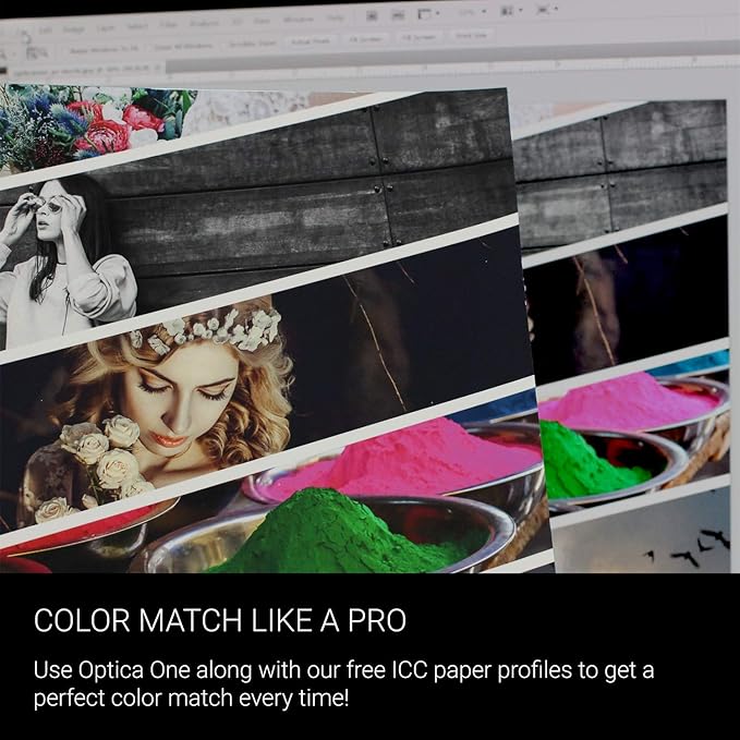 Optica One is a Luxurious 300 gsm Smooth Matte Fine Art Inkjet Paper Featured in a 17"x40' Roll; Its Bright White Color Makes It Ideal for Black and White and Color Prints. 100% Archival Certified
