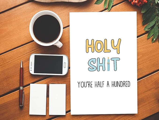 Funny 50th Birthday Card, Rude 50 Years Old Birthday Card for Friend Him Her, 50 Birthday Gift for Men Women