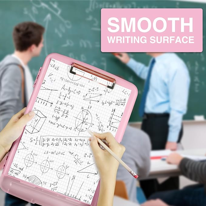 Sooez Clipboard with Storage, High Capacity Nursing Clipboard with Pen Holder, Clip Boards 8.5x11 with Storage, Low-Profile Clip, Lightweight Plastic Clipboard for Teachers, Lawers, Office Workers
