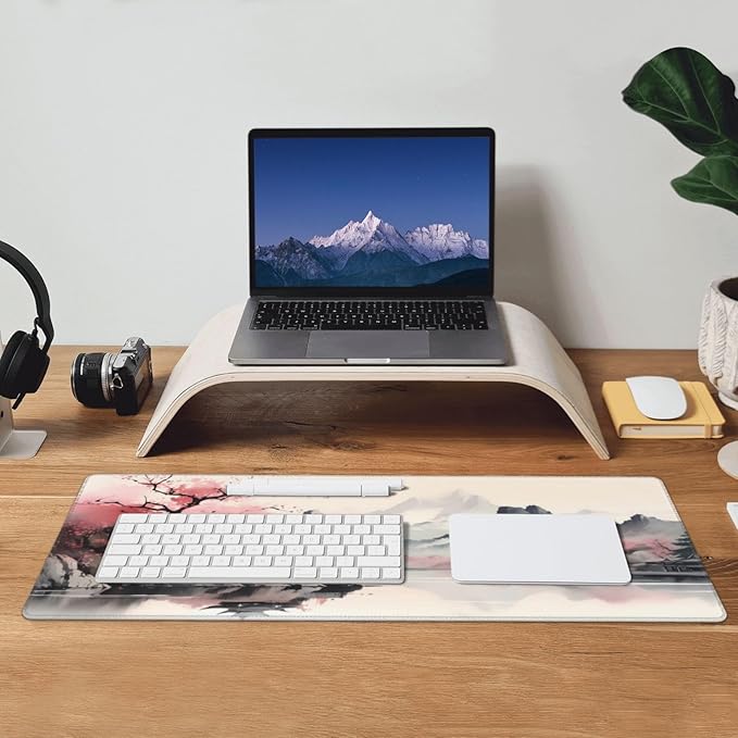 Gaming Mouse Pad Desk Pad,Extended Big Mouse Pad,31.5x11.8 Inch Long Computer Keyboard Mouse Mat Mousepad with 3mm Non-Slip Base and Stitched Edge for Gaming and Office