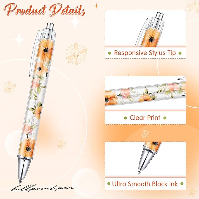 Tinlade 10 Pcs Christian Pens for Women Religious Ink Pens Easter Gifts Inspirational Quotes Bible Verse Ballpoint Funny Office Supplies for Women Men Coworker(Flower)