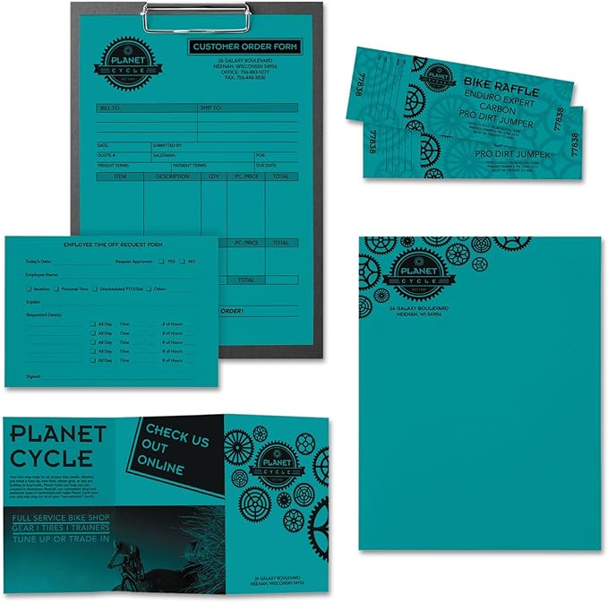 Neenah Paper 21849 Color Paper, 24lb, 8 1/2 x 11, Terrestrial Teal, 500 Sheets