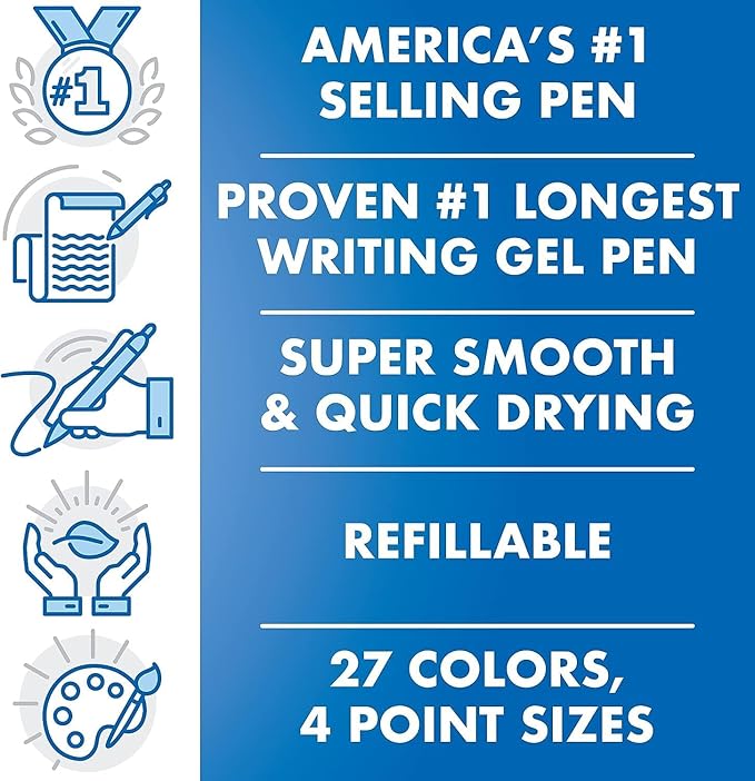 G2 Retractable Premium Gel Ink Roller Ball Pens Extra Fine Point (.5mm) Red Ink 8 pack; Refillable & Premium Comfort Grip Bundle with Plastic Reusable Pouch