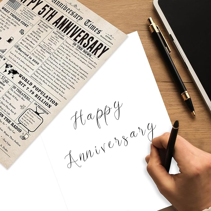 Jumbo 5th Anniversary Card for Husband Wife, Funny Wood Anniversary Card for Him Her, Vintage 5 Year Anniversary Card Gifts for Boyfriend Girlfriend