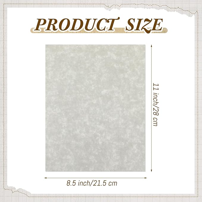Epakh 200 Pcs Old Age Parchment Paper 8.5 x 11 Inch Standard Letter Vintage Colored Old Parchment Semblance Double Side Printing Paper (Dove Gray)