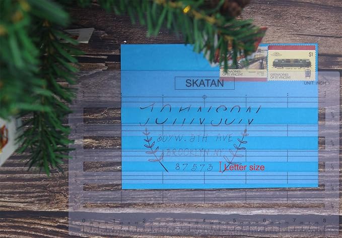 SKATAN Letter Writing and Envelope Addressing Guide, fits a Wide Range of Letter Paper and Envelopes