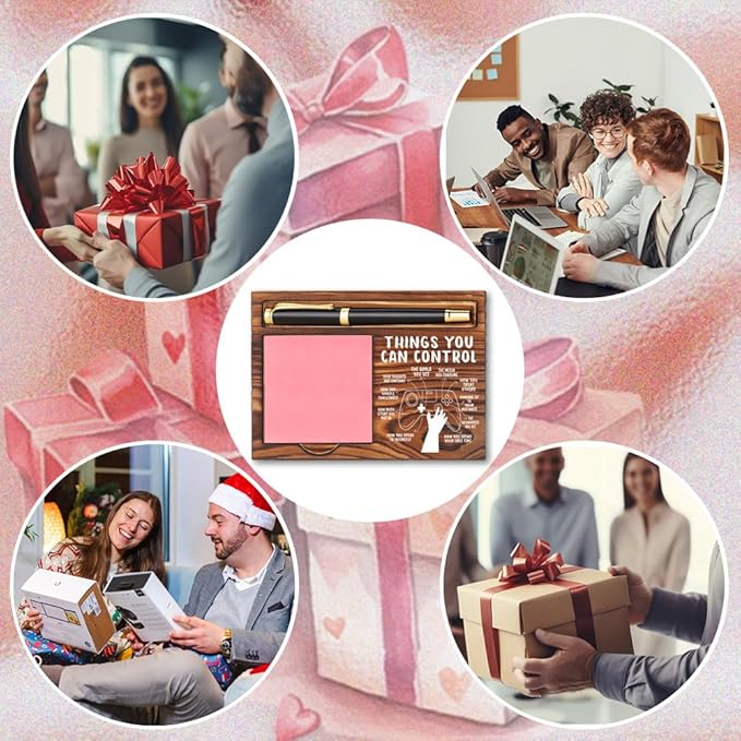 Inspirational Quotes Office Sticky Note Holder, Cute Sticky Note Holder, Thank You Appreciation Gifts for Friends Women Men Coworkers, Office Desk Self-Stick Note Pad Holders YB364