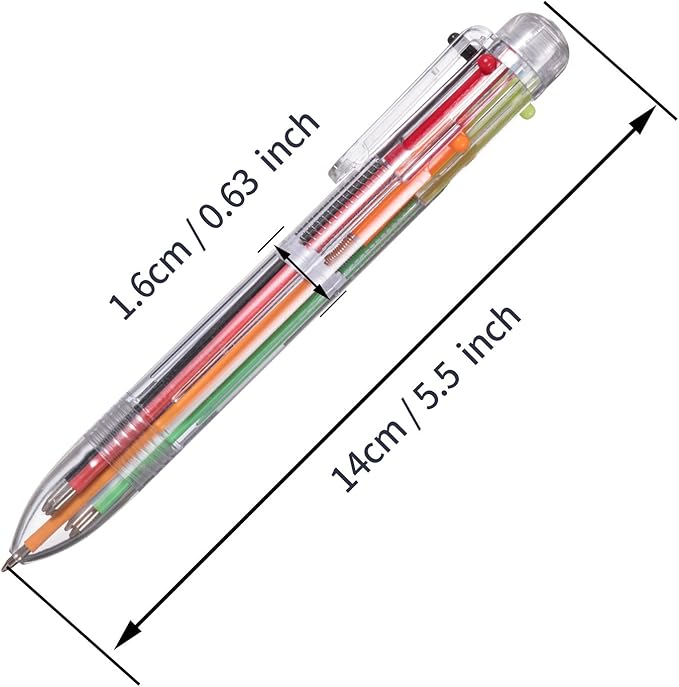 favide 22 Pack 0.5mm 6-in-1 Multicolor Ballpoint Pen,6-Color Retractable Ballpoint Pens for Office School Supplies Students Children Gift,Kids Party Favors