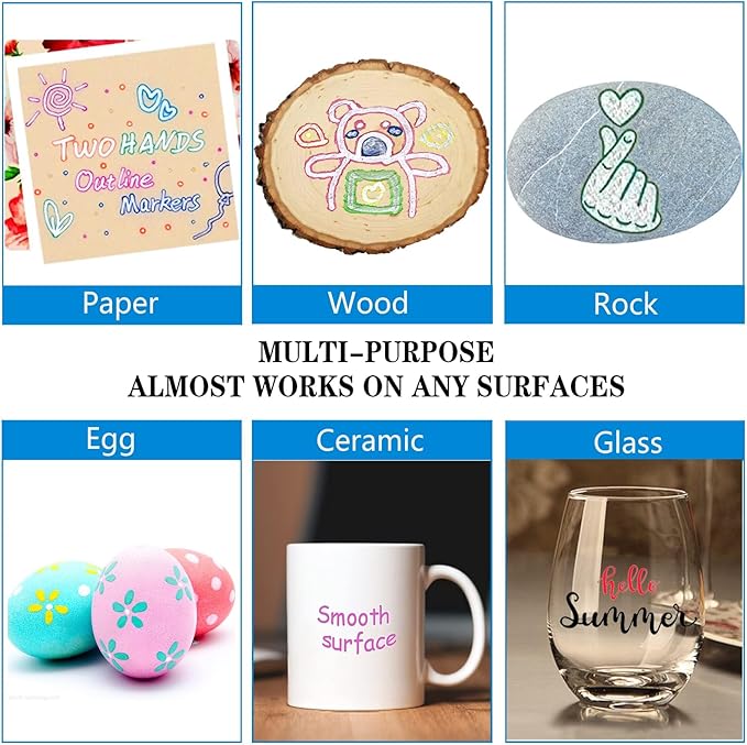 Muchcute Shimmer Markers Outline Glitter Pens: 12 Easter Basket Essentials Stuffers Teen Girl Gifts Trendy Stuff Cute Arts Crafts Art Supplies Kids Ages 4 6 7 8 9 10 11 14 Year Old Tween Teenage Ideas