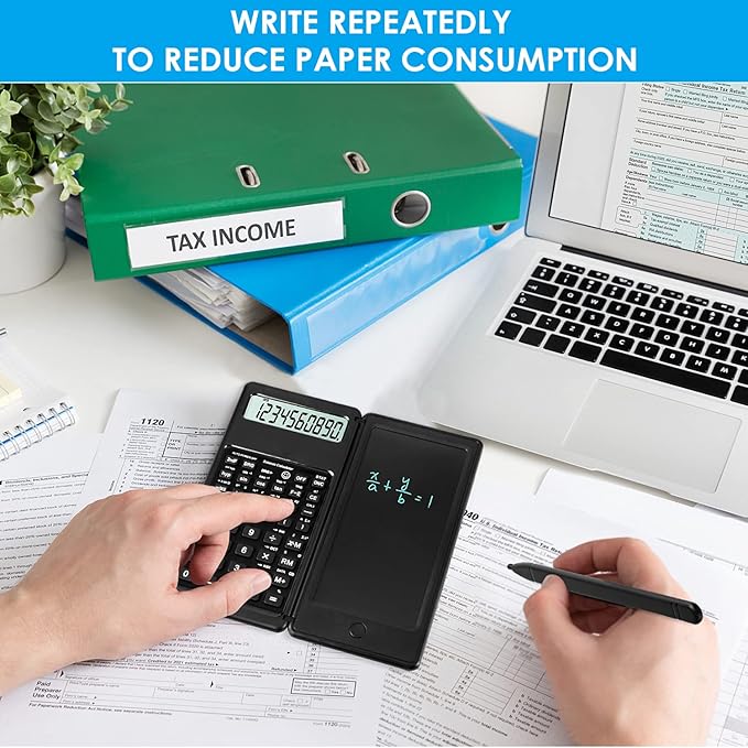 Scientific Calculators for Students, 10-Digit Large Screen, Math Calculator with Notepad, Classroom Must Haves for Middle High School Supplies & College (Black)