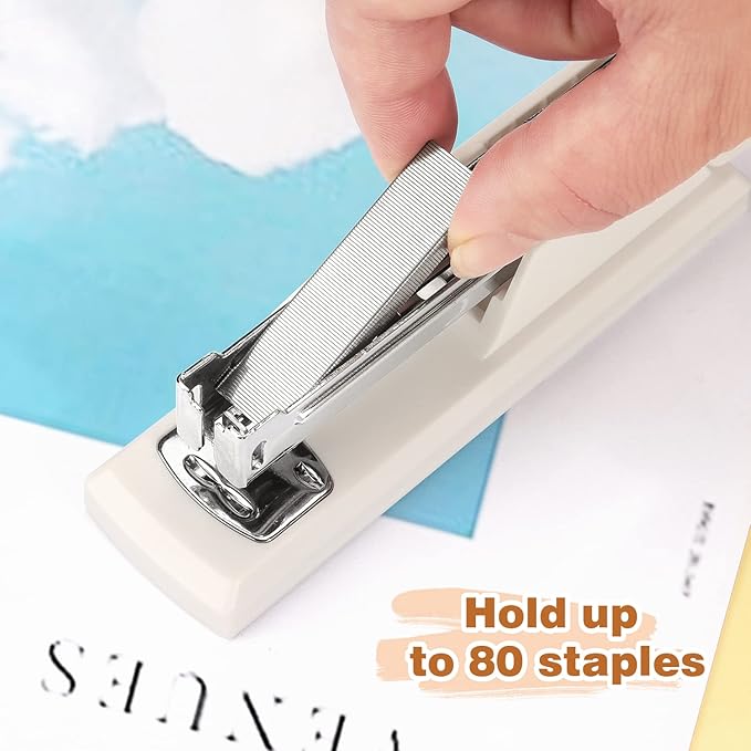 Tamaki Stapler, Office Stapler, Small Staplers for Desk, White