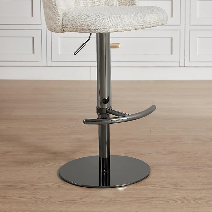 CHITA Adjustable Bar Stools Set of 3, Swivel Counter Height Stools with Stainless Steel Base for Bar, Kitchen Island, Dining Room, Sleek Black