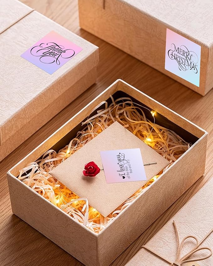 2inch Square Thermal Labels Self-Adhesive, 140 Sheets/Roll Printer Labels for Business and Home, Thermal Sticker for/Shipping/Packaging/DIY Logo Design/Thanks Card/Inventory