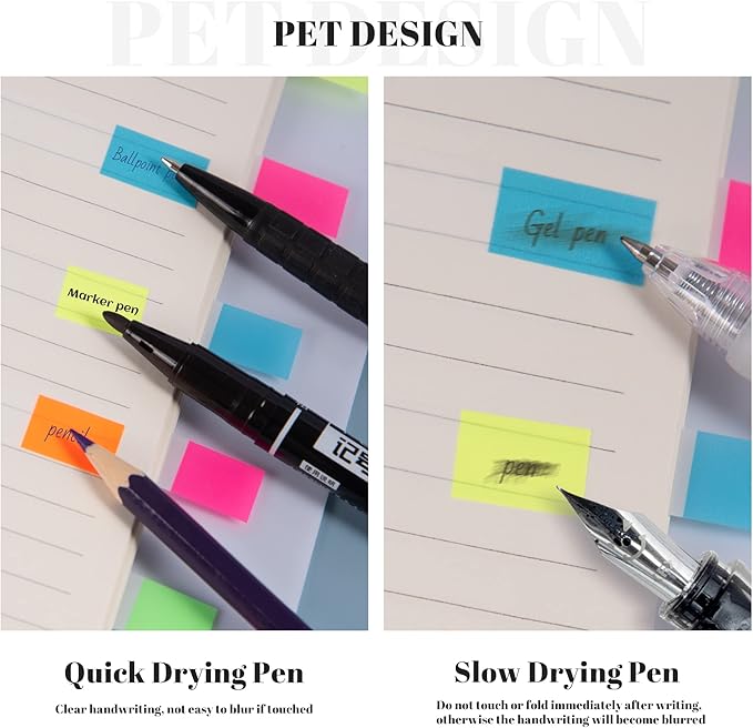Golcellia 900 Pcs, Transparent Sticky Notes ,Page Markers, Book ,Pop Up Index Tabs,Label,Flags Stickers