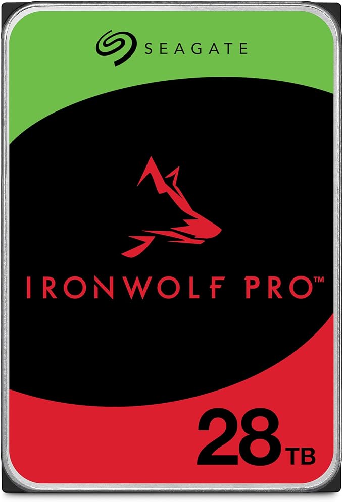 Seagate IronWolf Pro 28TB Enterprise NAS Internal HDD Hard Drive – CMR 3.5 Inch SATA 6Gb/s 7200 RPM 512MB Cache for RAID Network Attached Storage, Rescue Services (ST28000NT000)
