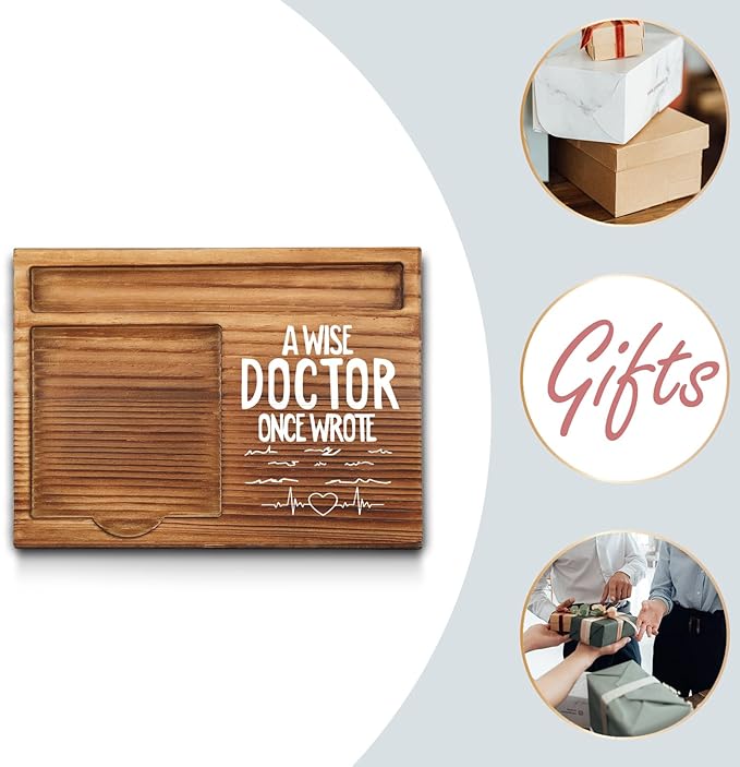 Doctor Sticky Note Holder, Funny Doctor Gifts for Men, Women, Cute Male Doctor Thank You Appreciation Gifts, Doctor Office Desk Self-Stick Note Pad Holders GSH400