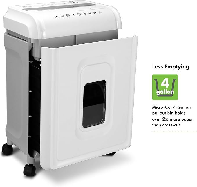 Aurora High-Security 8-Sheet Micro-Cut Paper, CD/DVD and Credit Card Shredder, White/Gray