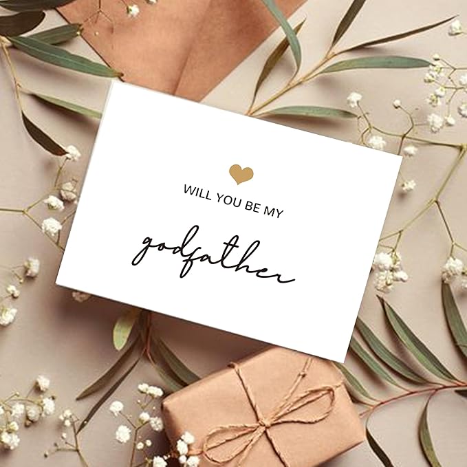 Will You Be My Godfather, God Father's Proposal Card Gifts with Envelope, Cute Gifts for Godather On Wedding Day.（Godfather B）