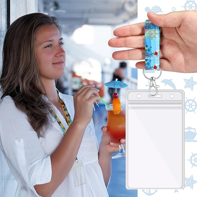 Tudomro 6 Pack Cruise Lanyard for Ship Cards with ID Holder Cruise Essentials Must Haveskey Waterproof Ship Card Holders for Women Men Travel Accessories(Cruise Duck)
