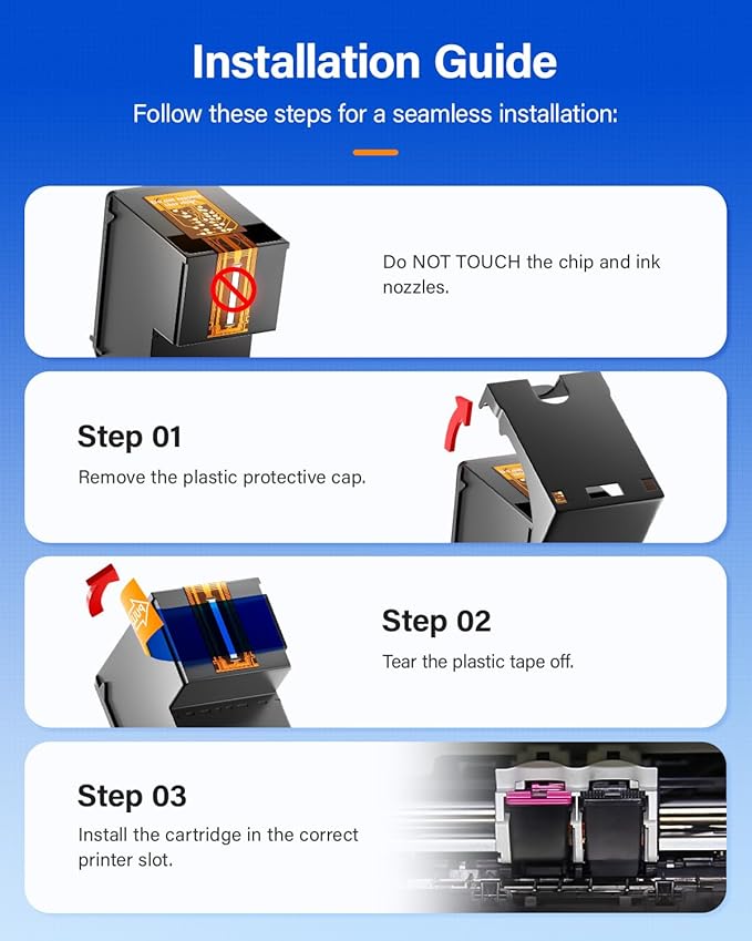 64XL Ink Cartridge Black/Color Combo Pack Replacement for HP Ink 64 XL for Envy Inspire 7900e 7255e 7955e 7958e 7200e Photo 6200 7855 7858 7800 7100 7155 7120 6252 6255 7158 7164 Tango Series Printer