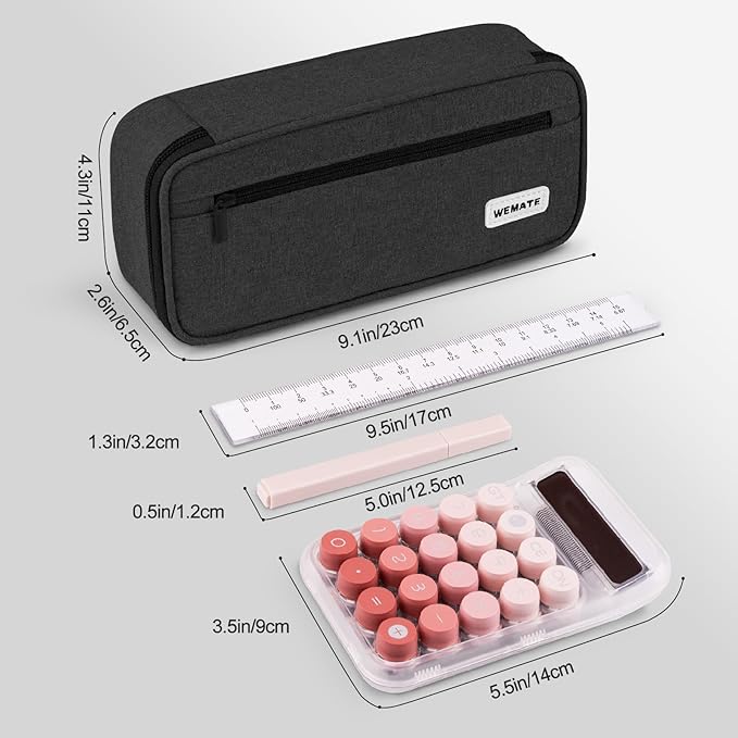 WEMATE Pencil Case, Large Storage Organizer for Stationery, Back - to - School Essential, Teacher Must - have, Big Pencil Pouch, Marker Case School Supplies for College & High School