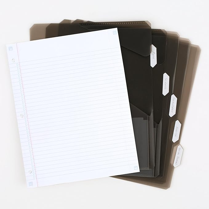 Five Star Flex Refillable Notebook + Study App, College Ruled Paper and 1 Inch TechLock Ring Binder with Pockets, Tabs and Dividers, 200 Sheet Capacity, Black (29328AA2)