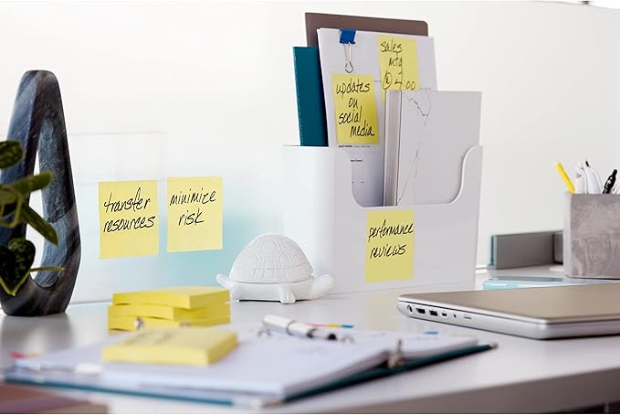 Post-it Super Sticky Notes, 24 Sticky Note Pads, 3 x 3 in., School Supplies, Office Products, Sticky Notes for Vertical Surfaces, Monitors, Walls and Windows, Canary Yellow
