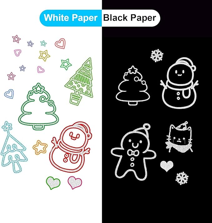 Hoxida Outline Marker Self-outline Metallic Markers, 12 Colors Double Line Outline Markers, Super Squiggles Shimmer Glitter Pen Set for Christmas Greeting Card, Kid Drawing, Doodling,DIY Art Crafts