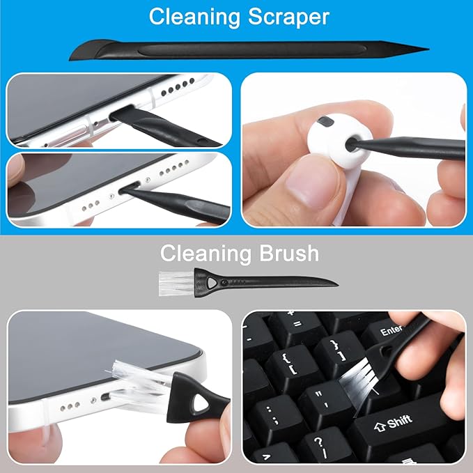 walrfid 3Pcs Laptop Cleaner, Computer Screen Cleaner Spray and Wipe, Electronic Laptop Cleaning Kit for iPad, iPhone, Cellphone, Monitor, MacBook Pro, Car Display, Tablet, TV, Kindle, Grey Pink Black