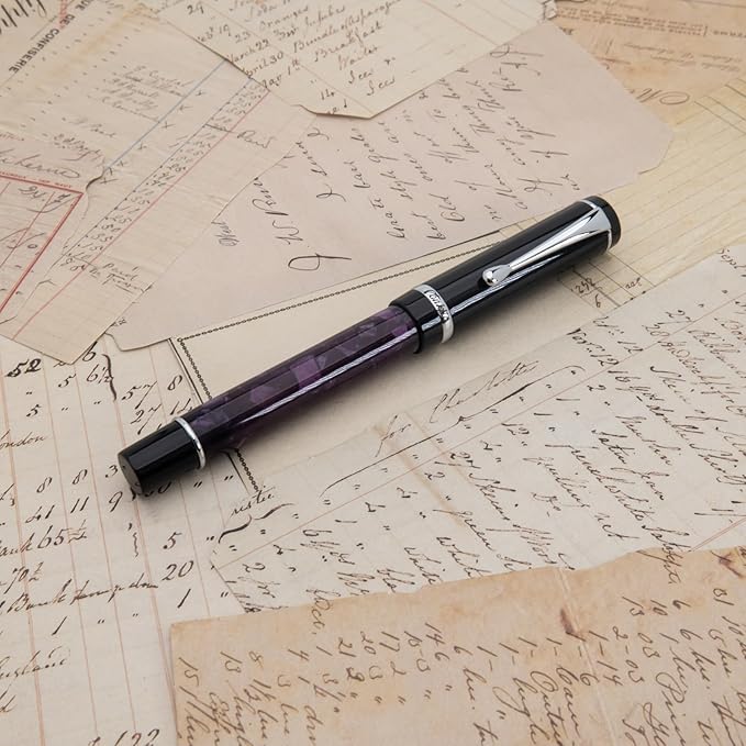 Conklin Duragraph Fountain Pen Purple Nights - Medium Nib, Elegant Writing Instrument with Rich Purple Finish