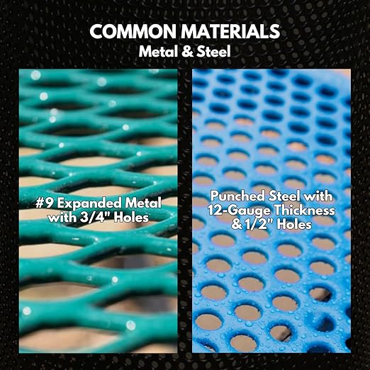 32-Gallon Heavy-Duty Expanded Metal Round Trash Receptacle, Commercial Outdoor Waste Bin with Liner & Black Flat Top Lid – Made in America (Textured Gold Vein)