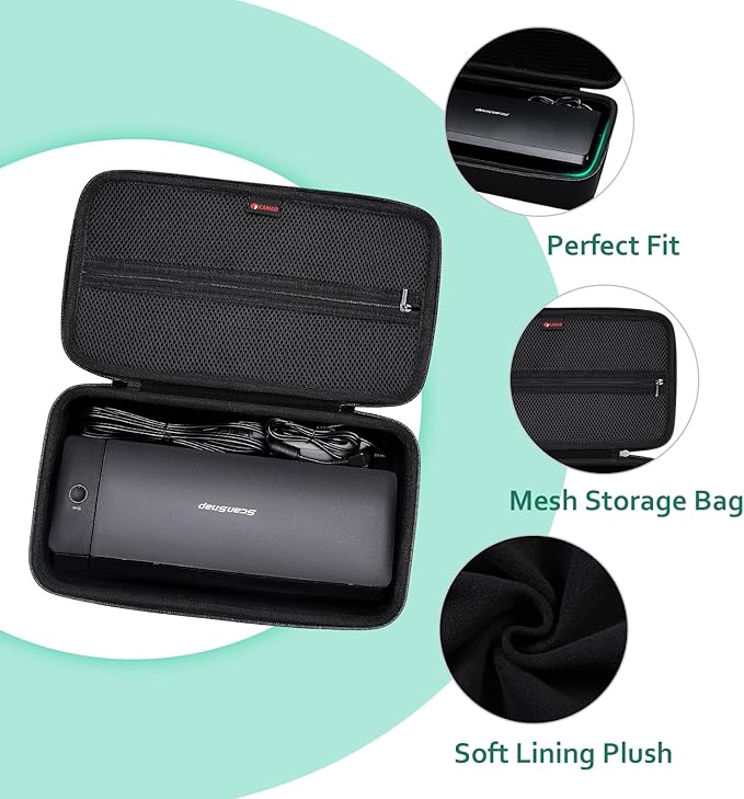 XANAD Hard Case for Fujitsu ScanSnap iX1300 or Doxie Pro DX400 Scanner USB Double-Sided Color Document-Scanner Carrying Storage Bag
