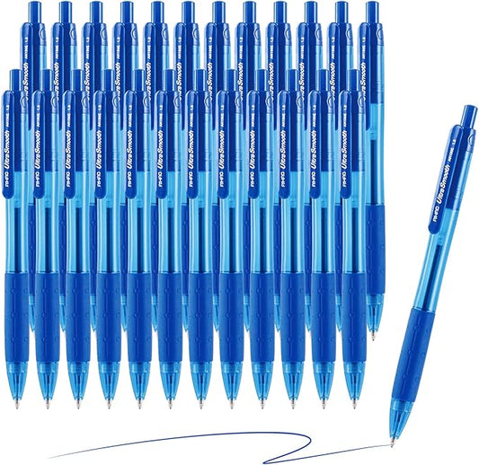 AIHAO Retractable Ballpoint Pens, Blue Ink, 24 Pack – 1.0mm Medium Point, Ultra-Smooth Ink, Comfortable Grip, Ideal for Journaling, Note Taking & Planners