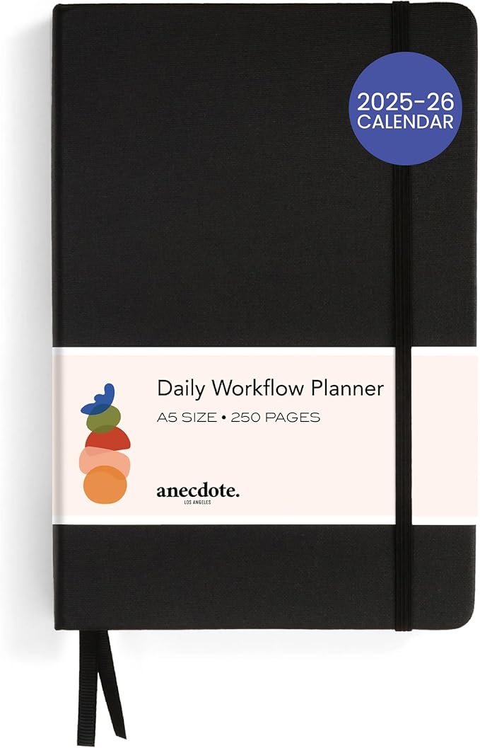 Anecdote 2025-2026 Planner: A Monthly, Weekly & Daily Planner 2025-2026 for Planning Your Success - A5 Size Hardcover Start Anytime and Achieve your Goals - Black