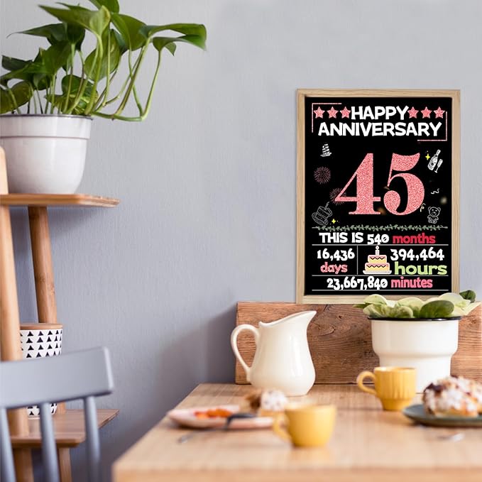 Joycard 45th Anniversary Card for Women, Sapphire Wedding Card for Wife, Sweet Marriage Decorations Gifts for Couple, Perfect for Her on Anniversary Day, Back in 1980