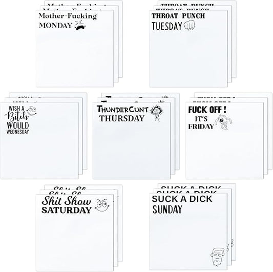 21 Pack Funny Daily Sticky Notes - Swear Word Sarcastic Sayings Self Sticky Notepads Humorous Describing Mentality Writing Memo Pads Page Marker for Adults Coworker Gift Office Supplies