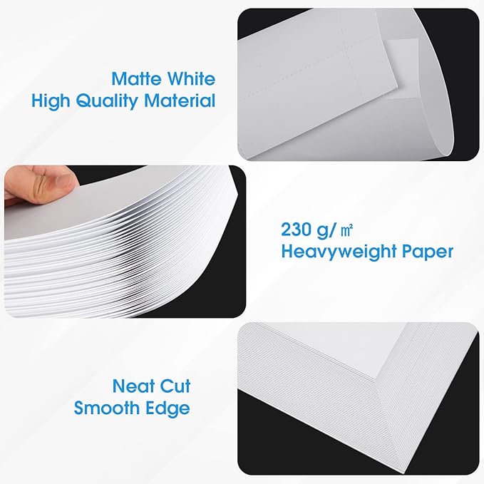 MaxGear Business Card Printable Business Card, Compatible with Laser & Inkjet Printer, Double-Sided Printing, Heavyweight, Matte White Paper, Smooth Edge, 10 Cards/Sheet, 1000 Cards, 3.5" x 2"（8871