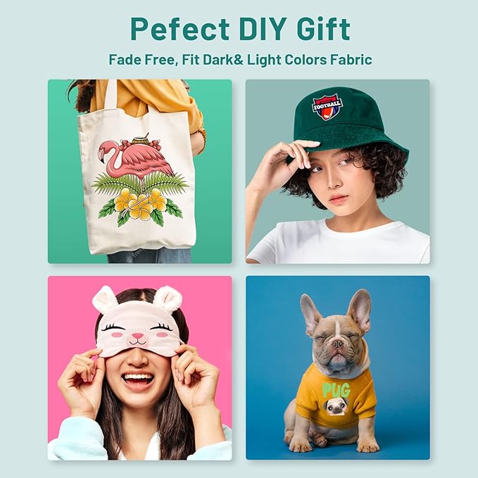 KASYU DTF Transfer Film, 50 Sheets 13"*19" DTF Paper with Smart Print Pad for All Sublimation DTF Printers,DTF Films for Sublimation Hack and All Color Fabric