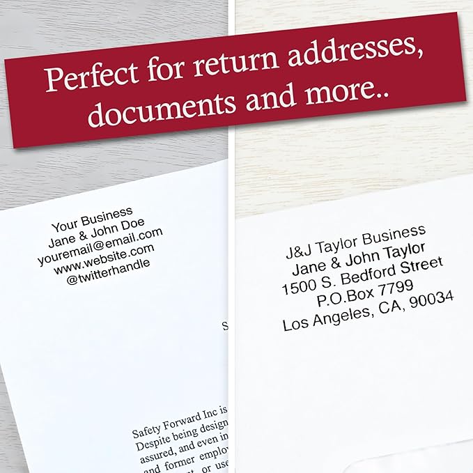 Return Address Stamp - Custom Self Inking Rubber Stamp - Personalized Stamp - Customizable Text with 15 Colors - Wedding Invitation & Housewarming Rubber Stamp