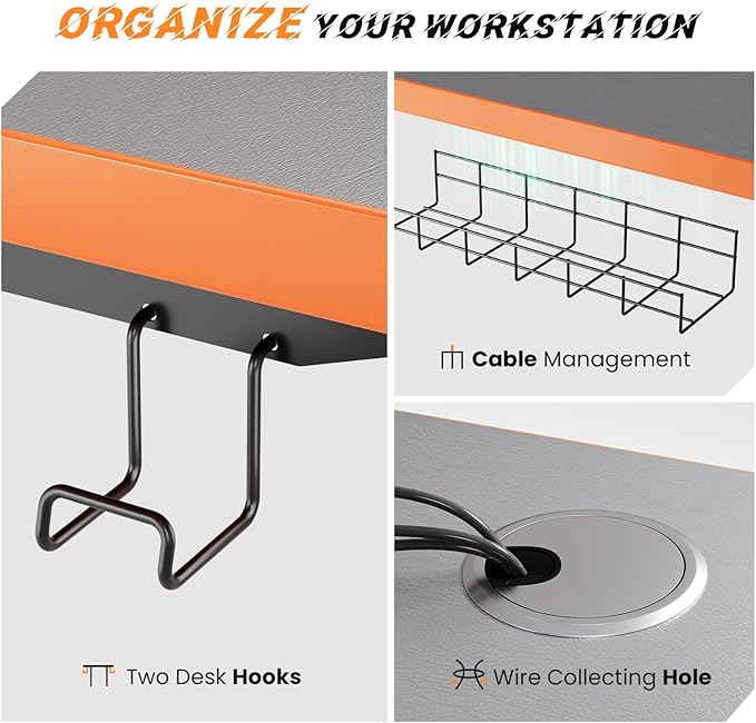 SIAGO Electric Standing Desk Adjustable - 48 x 24 Inch Sit Stand up Desk with Cable Management - 3 Memory Preset Adjustable Height Table