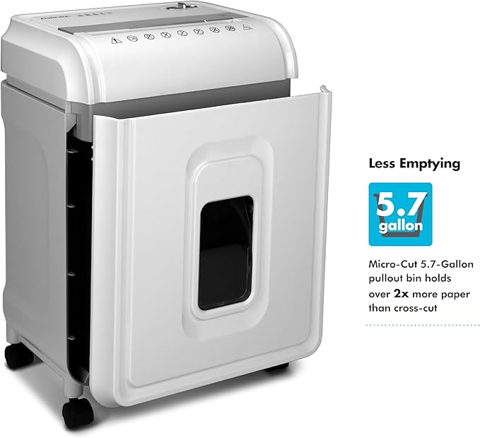 Aurora High-Security 12-Sheet Micro-Cut Paper/CD and Credit Card Shredder with 5.7 Gallon Pullout Basket / 60 Mins Running Time/Security Level P-4