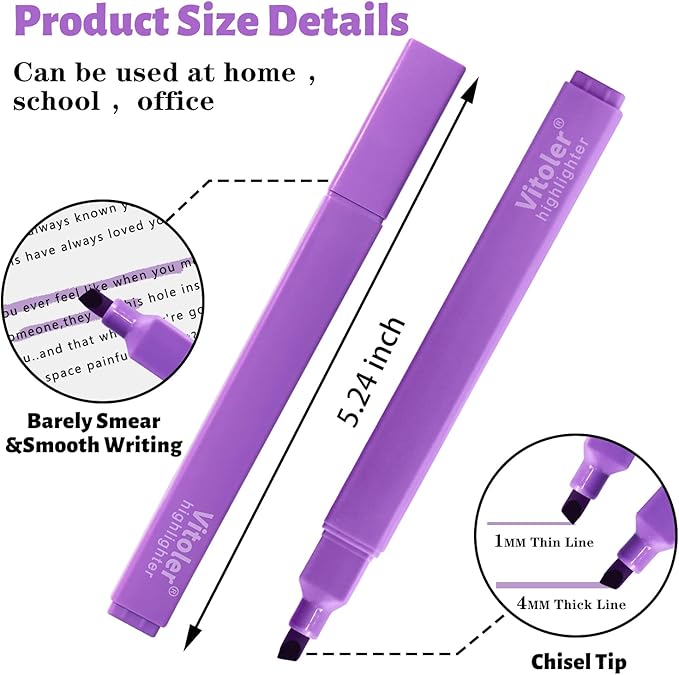 Aesthetic Highlighters,8pcs Bible Highlighters,Vibrant Colors, Cute Highlighter Assorted Colors, Cute Markers Back to School Supplies