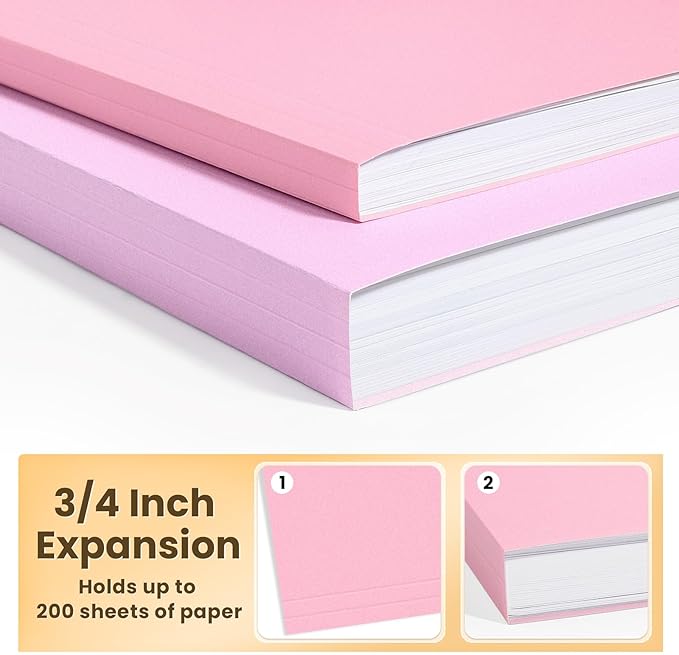 SUNEE 25 Pack Hanging File Folders, Bright Folders, Hanging File Folders Letter Size with 1/5-cut Tabs, Stay Organized for Your Home and Office Bulk File and Documents